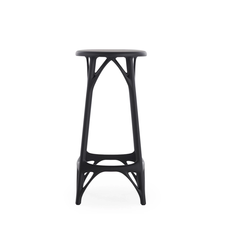 Tabouret haut A.I. STOOL LIGHT H 65 Noir KARTELL