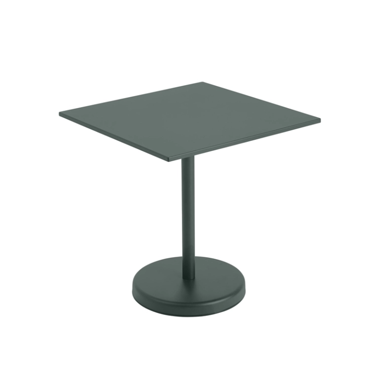 Table extérieur LINEAR STEEL CAFE 70x70 Vert foncé MUUTO