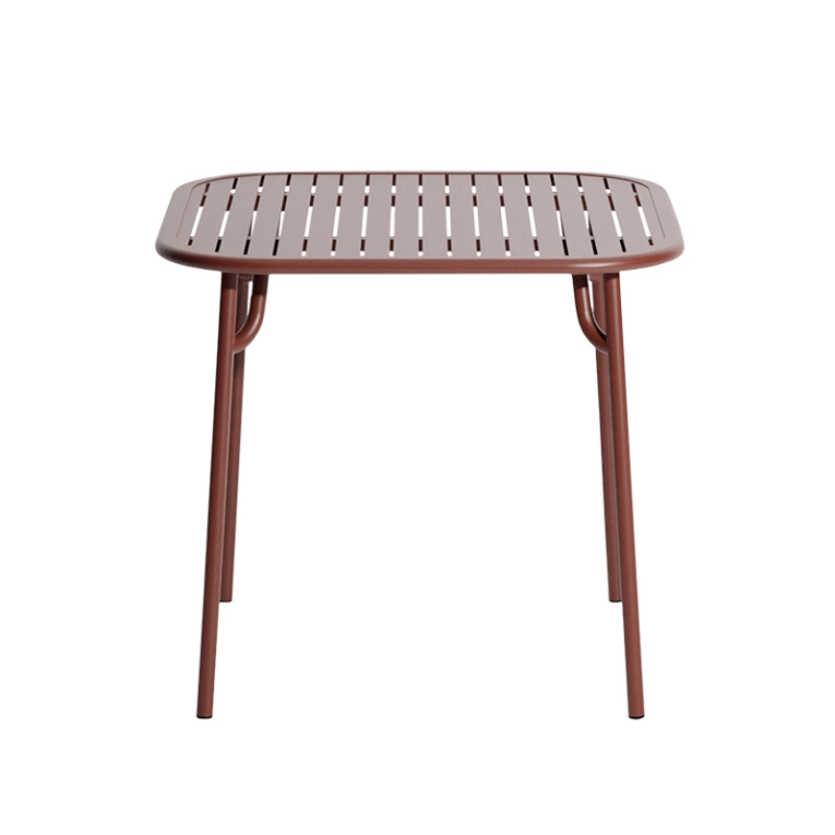 Table extérieur WEEK-END 85x85 Rouge brun PETITE FRITURE