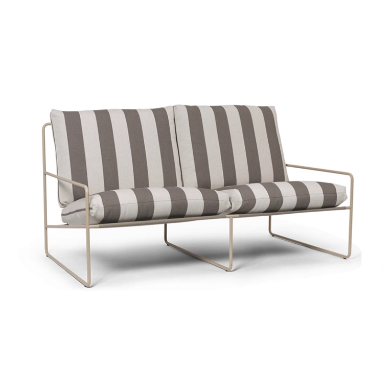 Canapé extérieur DESERT STRIPE 2 places Chocolat FERM LIVING