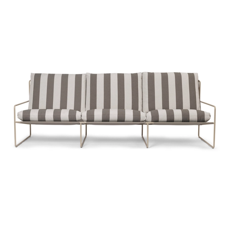 Canapé extérieur DESERT STRIPE 3 places Chocolat FERM LIVING