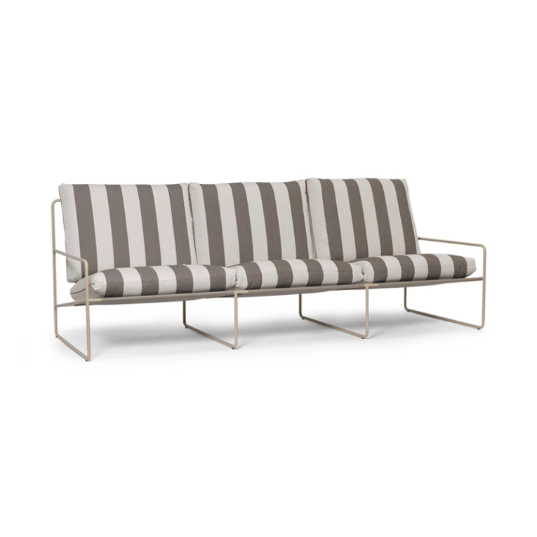 Canapé extérieur DESERT STRIPE 3 places Chocolat FERM LIVING