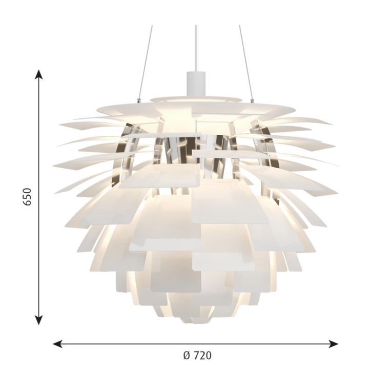 Suspension PH ARTICHOKE Ø72 Blanc LOUIS POULSEN