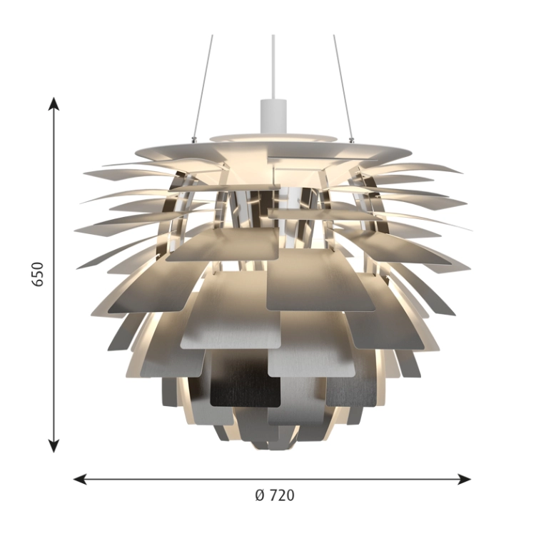 Suspension PH ARTICHOKE Ø72 Acier inox LOUIS POULSEN