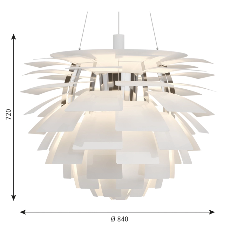 Suspension PH ARTICHOKE Ø84 Blanc LOUIS POULSEN
