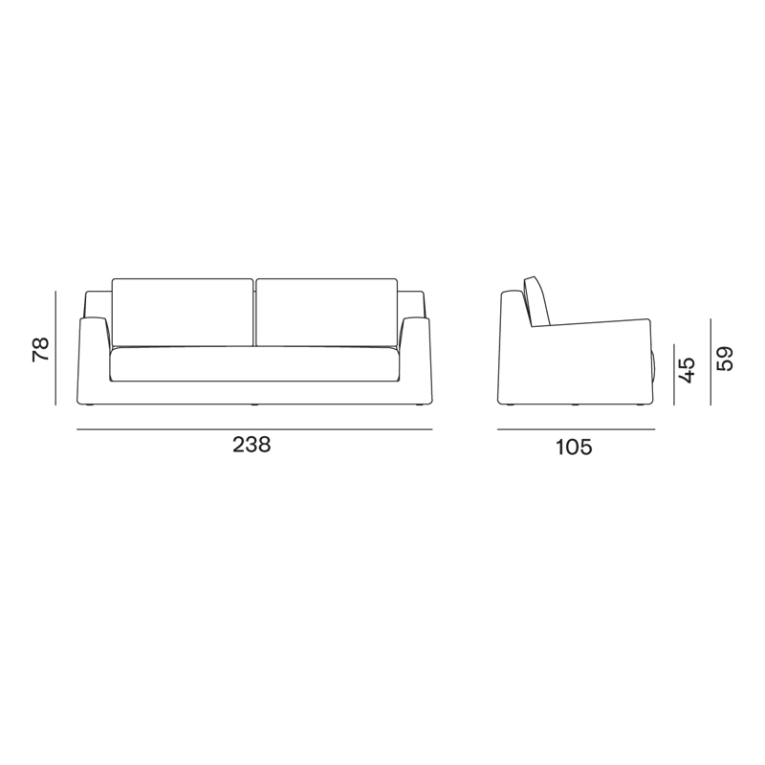 Canapé Housse supplémentaire pour canapé LOLL 12 Lino Bianco GERVASONI