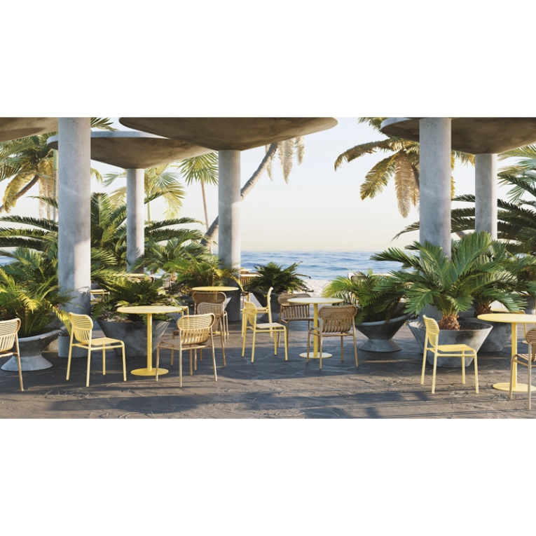 Table extérieur WEEK-END ronde Vert bouteille PETITE FRITURE