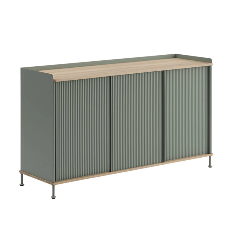 Meuble de rangement ENFOLD Buffet L 148 Chêne/ vert cendré MUUTO