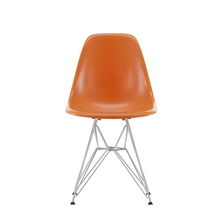 Chaise EAMES FIBERGLASS CHAIR DSR Rouge orange Eames VITRA