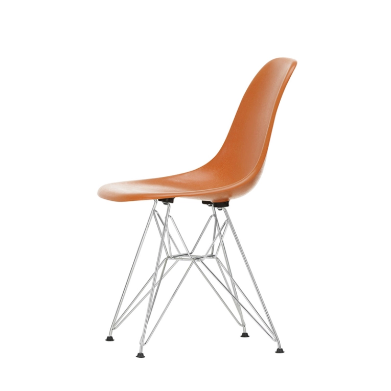 Chaise EAMES FIBERGLASS CHAIR DSR Rouge orange Eames VITRA