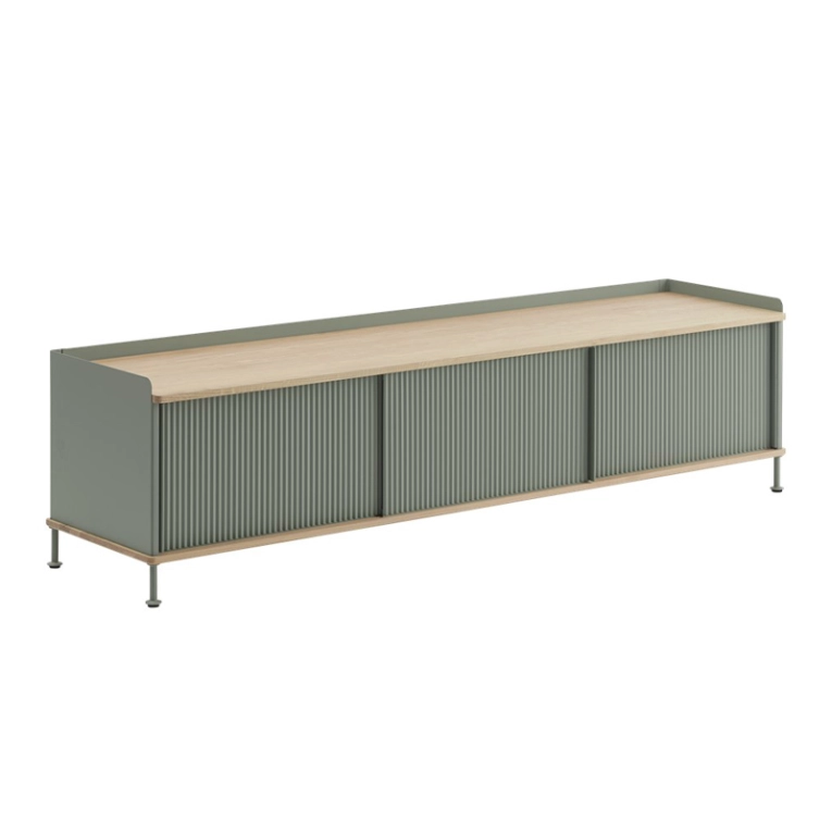 Meuble de rangement ENFOLD Buffet L 186 Chêne/ vert cendré MUUTO