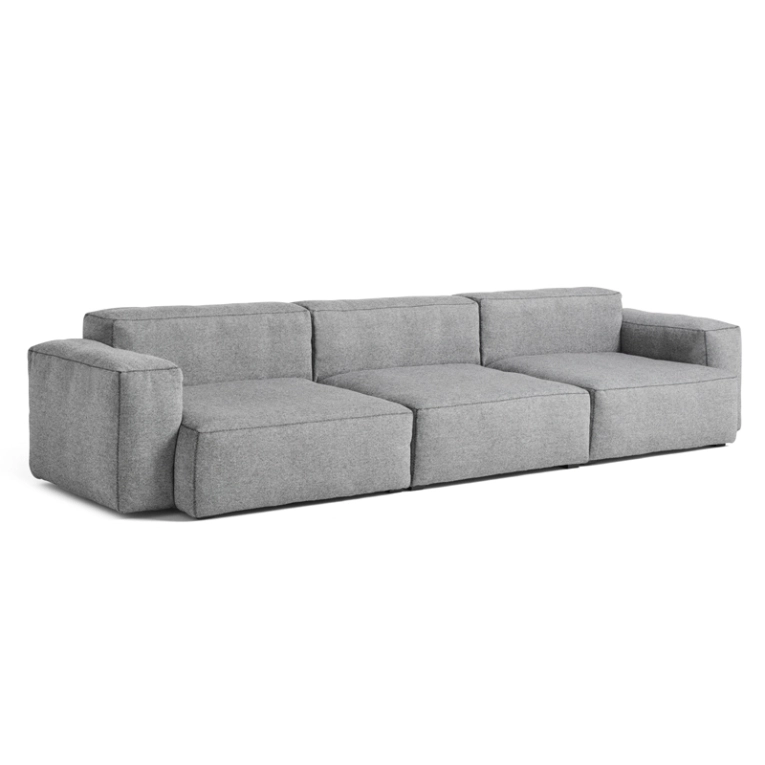 Canapé MAGS SOFT LOW 3 places wide Gris 126 HAY
