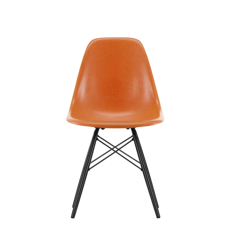 Chaise EAMES FIBERGLASS CHAIR DSW Rouge orange Eames VITRA