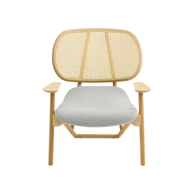 Fauteuil KLARA Chêne/ assise grise MOROSO