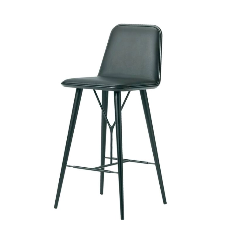 Tabouret haut SPINE  BARSTOOL avec dossier Noir 88 FREDERICIA