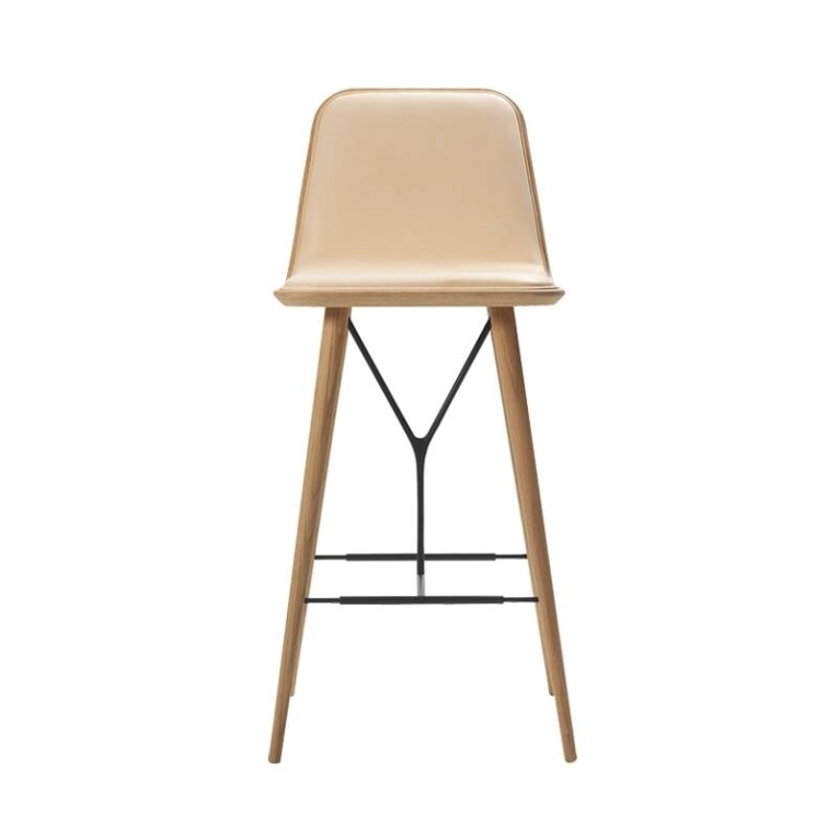 Tabouret haut SPINE  BARSTOOL avec dossier Naturel 90 FREDERICIA