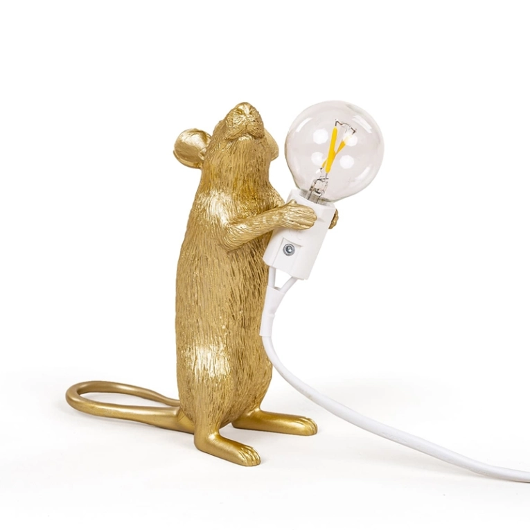Lampe à poser MOUSE Standing USB Doré SELETTI