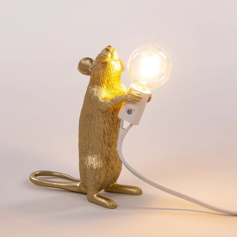 Lampe à poser MOUSE Standing USB Doré SELETTI