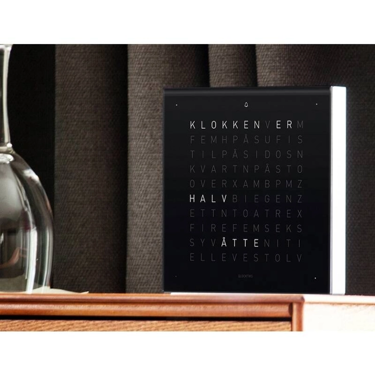 Horloge Horloge/ réveil QLOCKTWO EARTH 13,5 Pure Noir QLOCKTWO