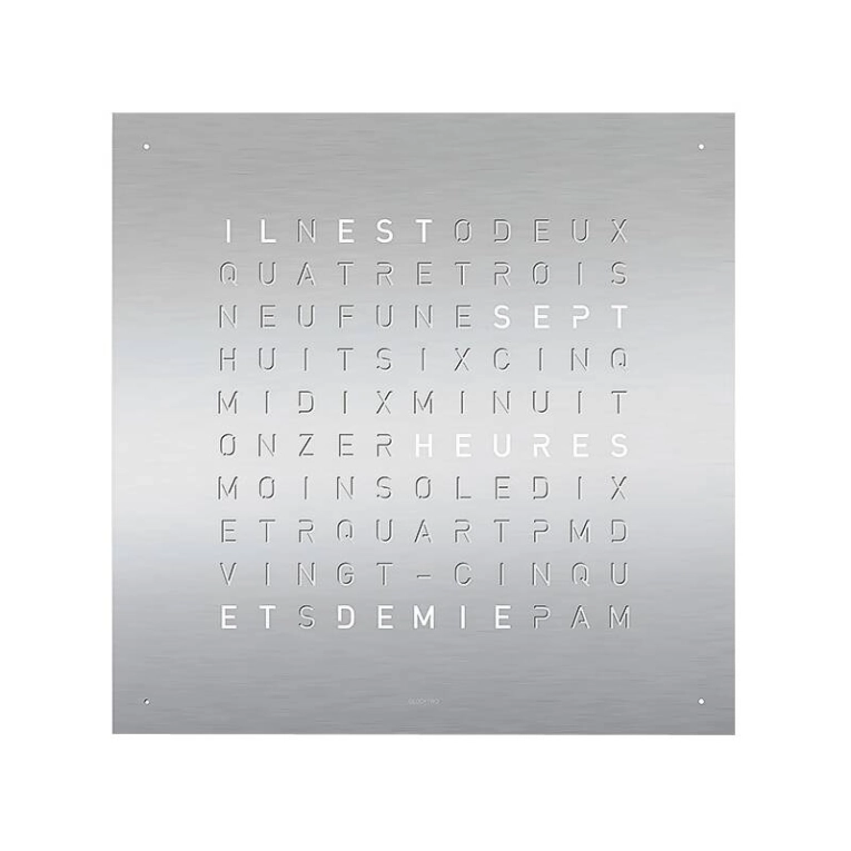 Horloge Horloge QLOCKTWO EARTH 45 Stainless steel QLOCKTWO