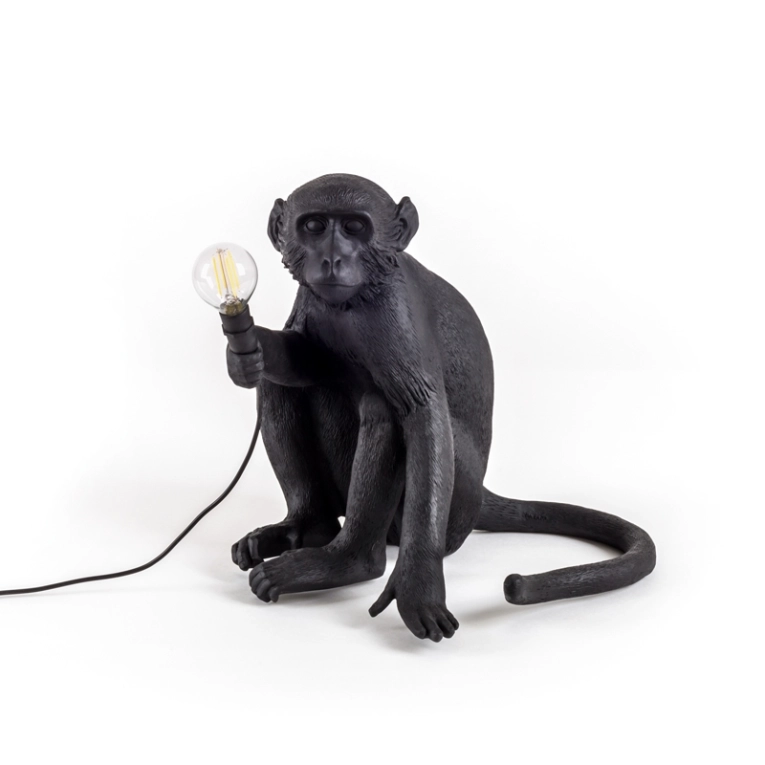 Lampe à poser MONKEY OUTDOOR Sitting Noir SELETTI