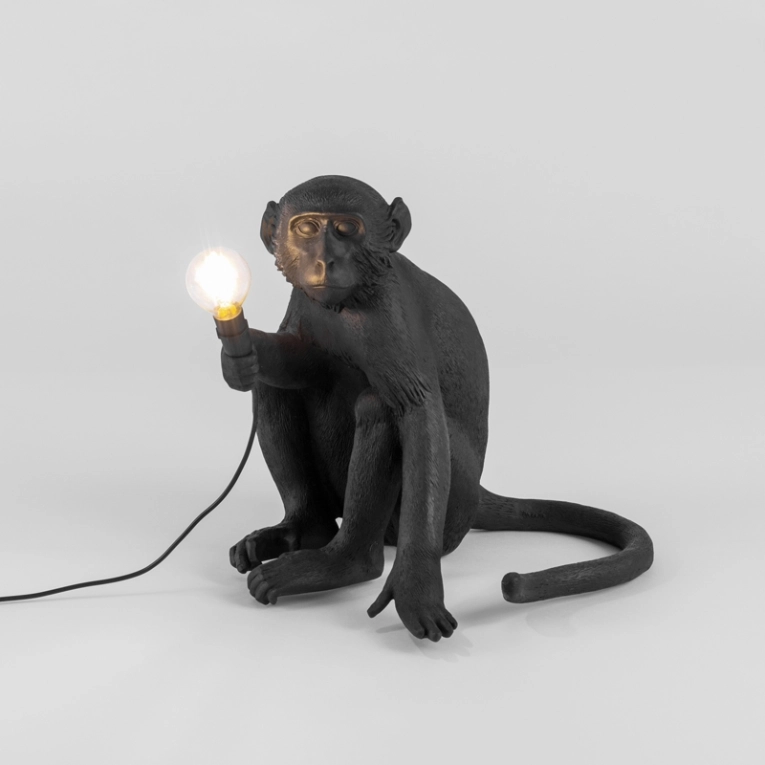 Lampe à poser MONKEY OUTDOOR Sitting Noir SELETTI