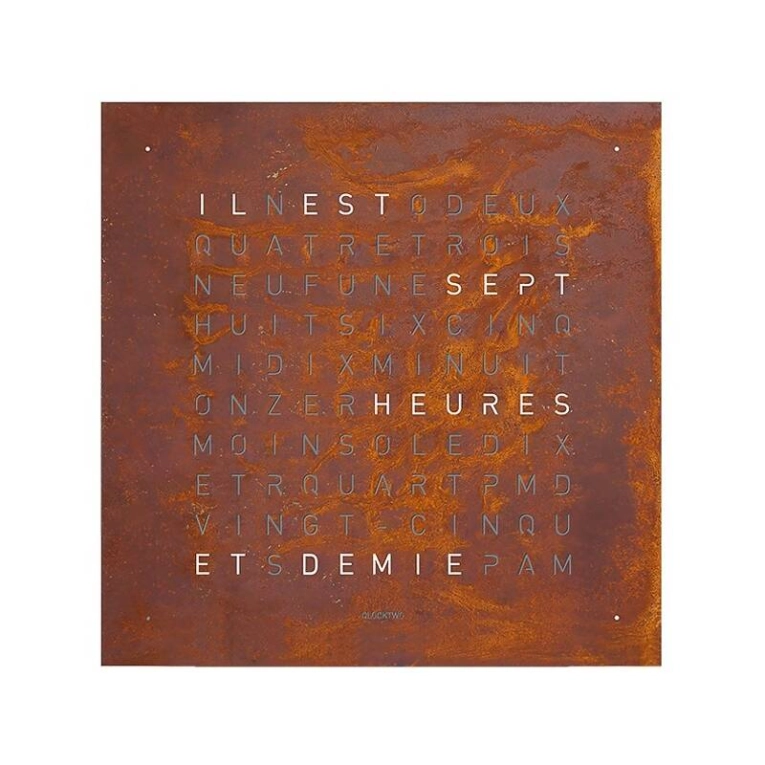 Horloge Horloge QLOCKTWO EARTH 45 Creator's Edition Rust QLOCKTWO