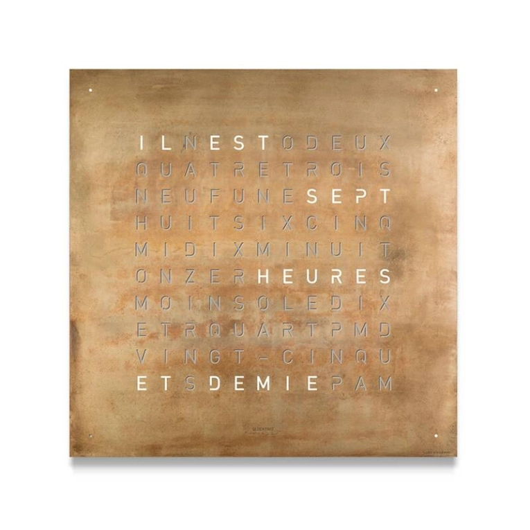 Horloge Horloge QLOCKTWO EARTH 45 Creator's Edition Silver & Gold QLOCKTWO