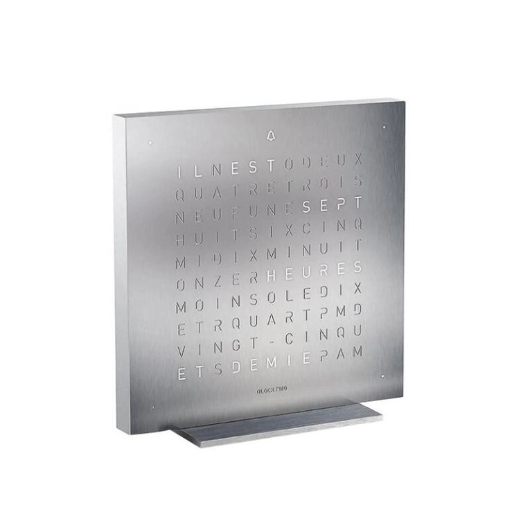 Horloge Horloge/ réveil QLOCKTWO EARTH 13,5 Stainless steel QLOCKTWO