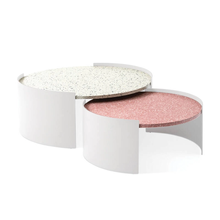 Table basse extérieur Table basse BOWY OUTDOOR Ø 90 Blanc et gris CASSINA