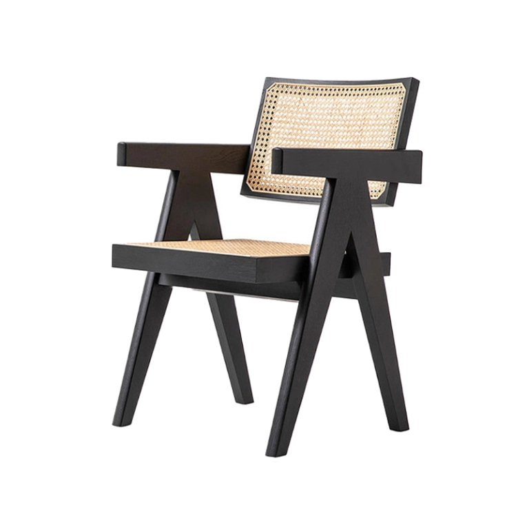 Chaise CAPITOL COMPLEX avec accoudoirs Chêne teinté noir CASSINA