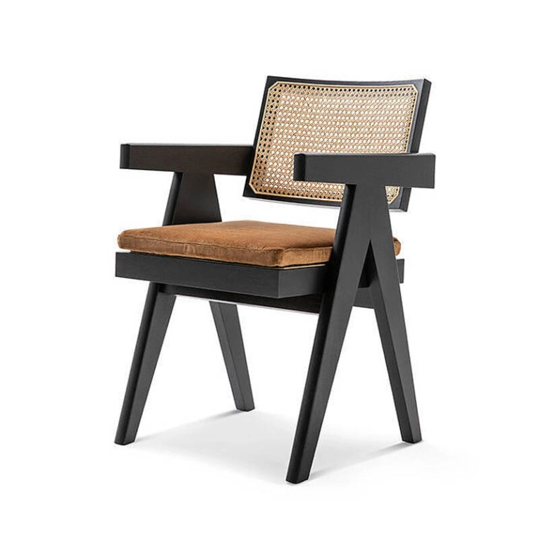 Chaise CAPITOL COMPLEX avec accoudoirs Chêne teinté noir CASSINA