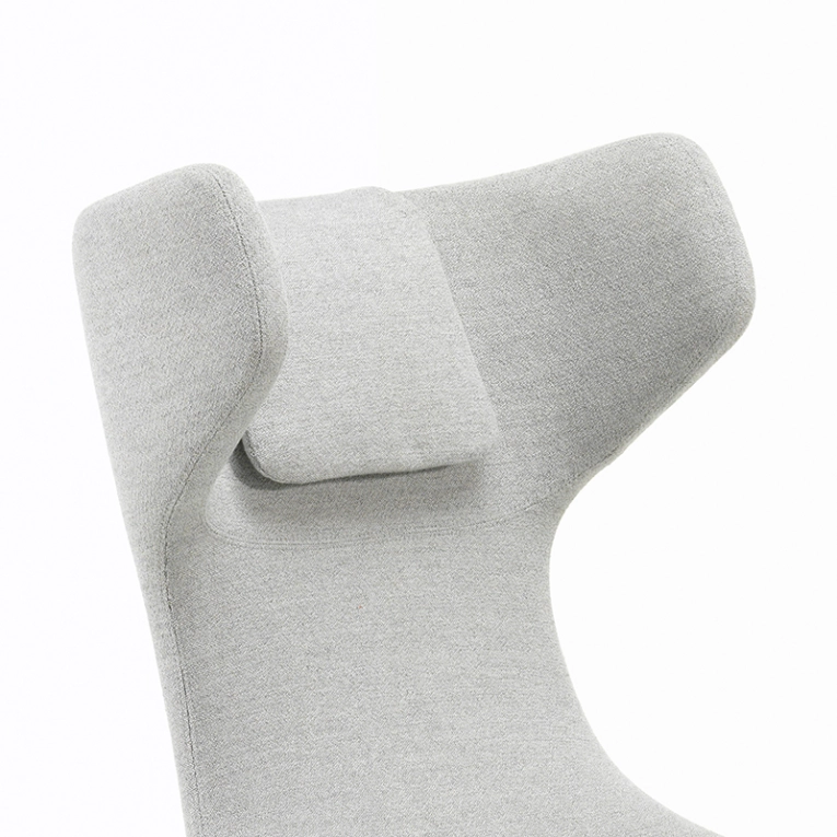 Fauteuil GRAND REPOS & OTTOMAN tissu Dumet ginger/ gris VITRA