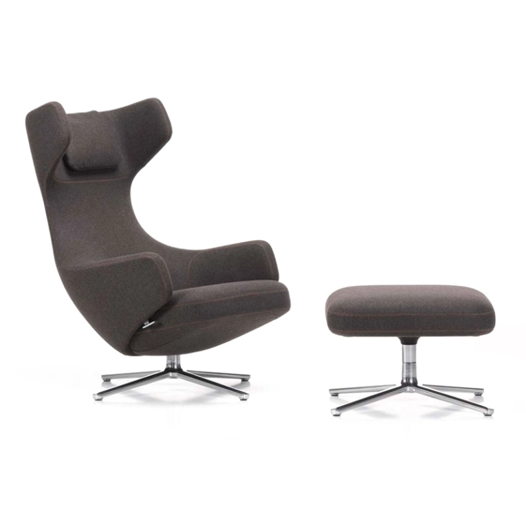 Fauteuil GRAND REPOS & OTTOMAN tissu Cosy muscat VITRA