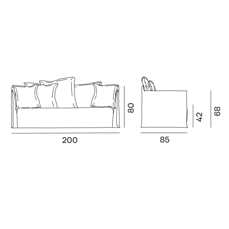 Canapé GHOST 10 G Lino Bianco GERVASONI