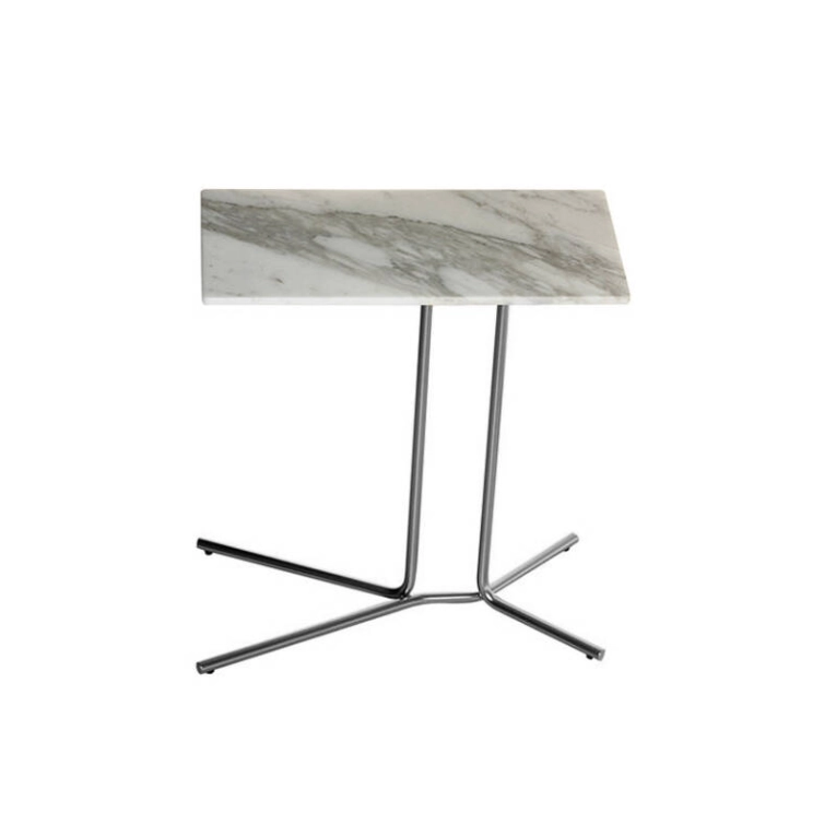 Table d'appoint guéridon LEDGE Carrare blanc mat TACCHINI