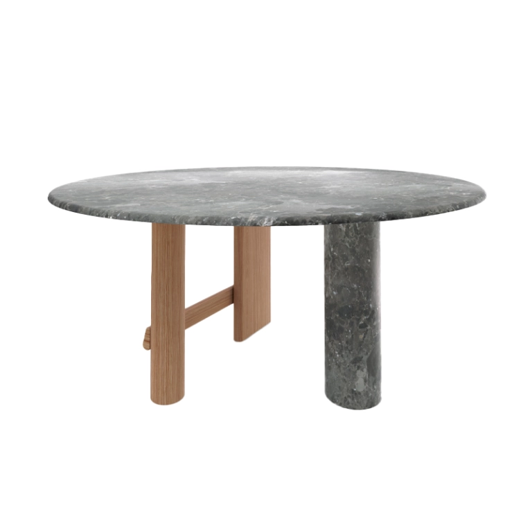 Table SENGU Ø 160 Marbre Carnico gris/ chêne CASSINA