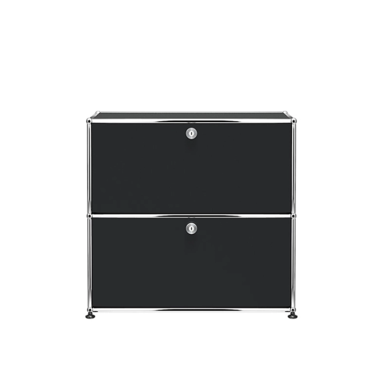 Meuble de rangement USM HALLER S2 Noir graphite USM HALLER