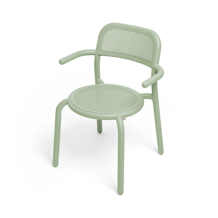 Chaise extérieur TONÍ avec accoudoirs Lot de 2 Vert brouillard FATBOY
