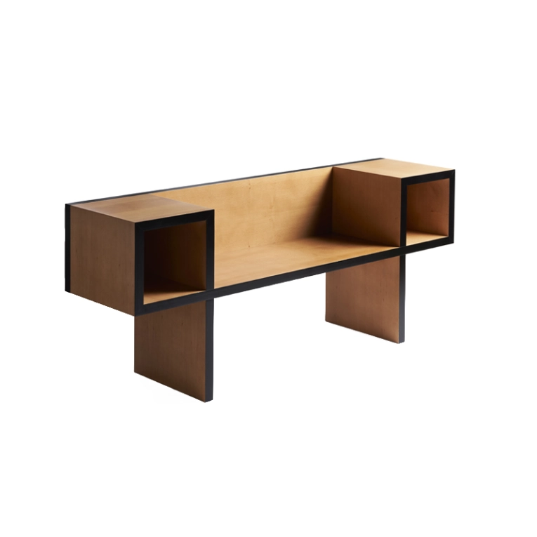 Banc CANTON Hêtre naturel / Noir POLTRONOVA