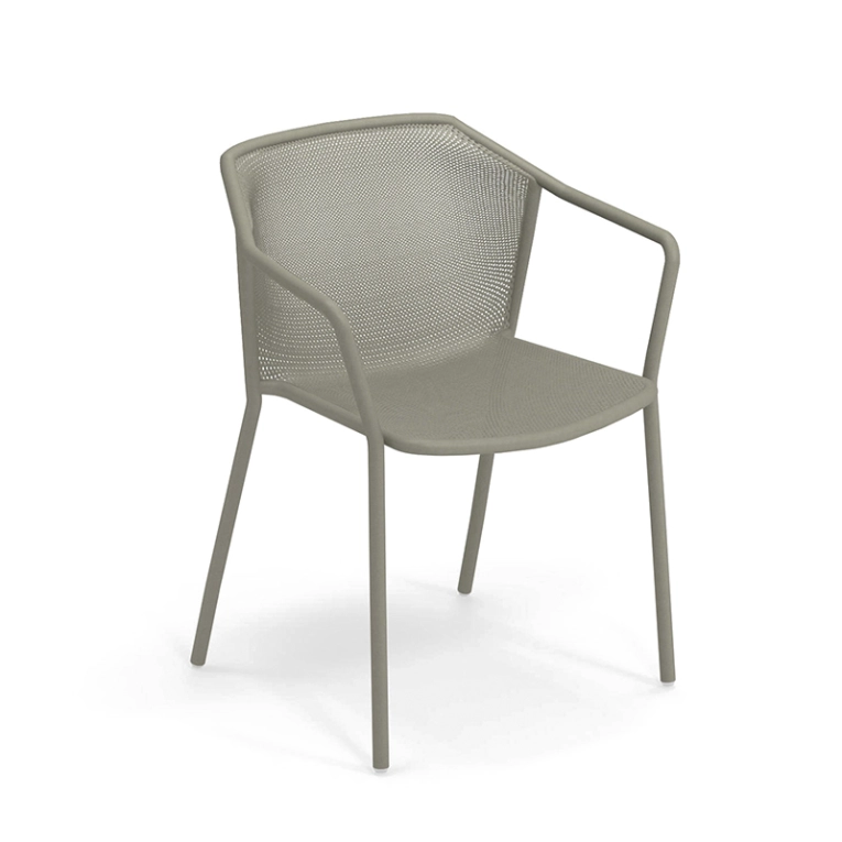 Chaise extérieur DARWIN avec accoudoirs Gris Vert EMU
