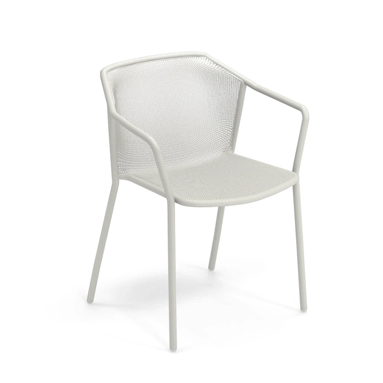 Chaise extérieur DARWIN avec accoudoirs Blanc mat EMU