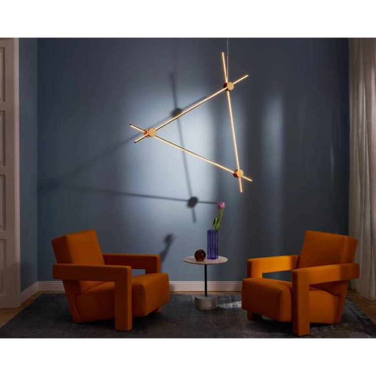 Suspension EITIE LINE 170 Joints ronds rouge et or CASSINA