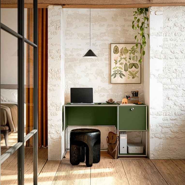 Bureau USM HALLER B21 HOME OFFICE Vert olive USM HALLER