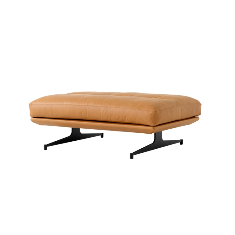 Pouf INLAND AV32 Cuir Cuir cognac AND TRADITION