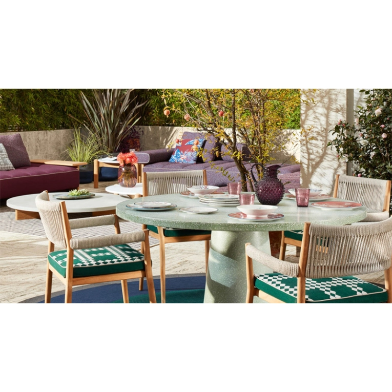 Table extérieur DINE OUT Ø 140 Blanc et vert CASSINA