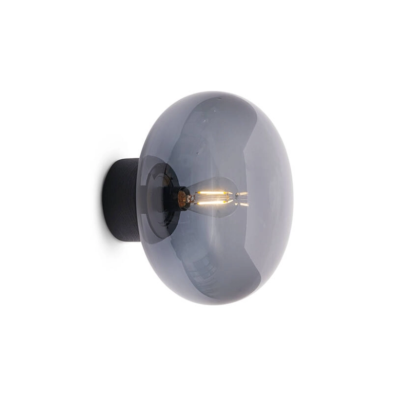 Applique KARL-JOHAN Chêne teinté noir / Verre fumé NEW WORKS