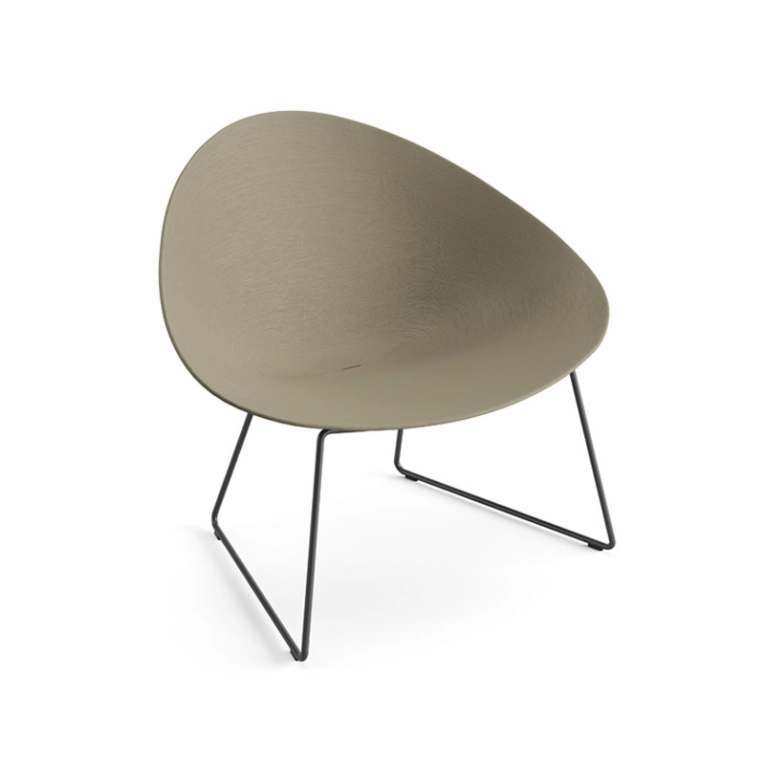 Fauteuil ADELL piètement luge Vert / anthracite  ARPER