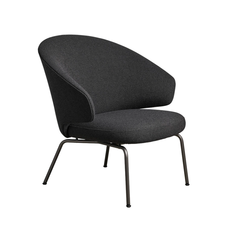 Fauteuil LET pieds acier Hallingdal 173/ graphite chaud FRITZ HANSEN