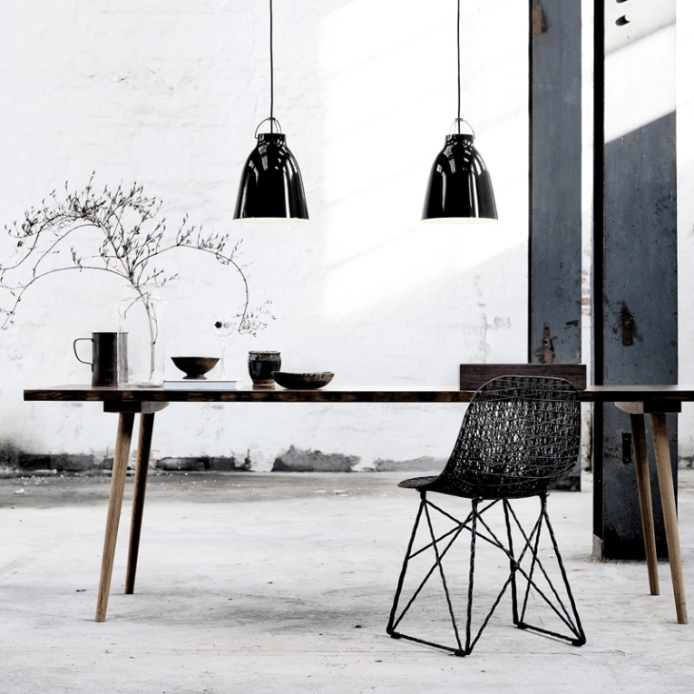 Suspension CARAVAGGIO P2 Noir brillant/ câble noir FRITZ HANSEN